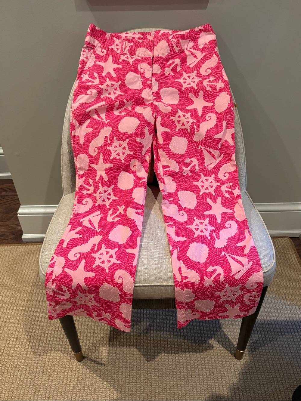 Lilly Pulitzer Pink seashell print cropped pants